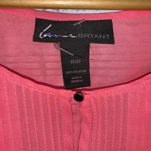 Lane Bryant salmon coral pink  pleated shirt 18/20 - Picture 7 of 9